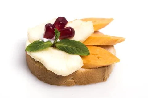 Canapes isolated on white background Foto stock
