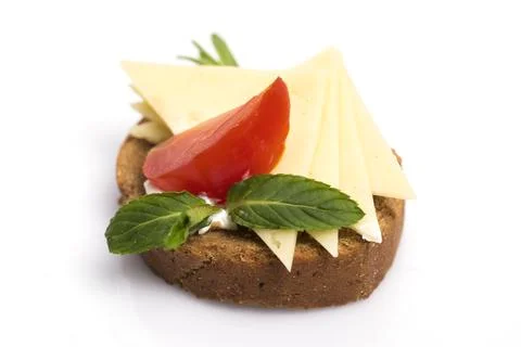 Canapes isolated on white background Stock Photos