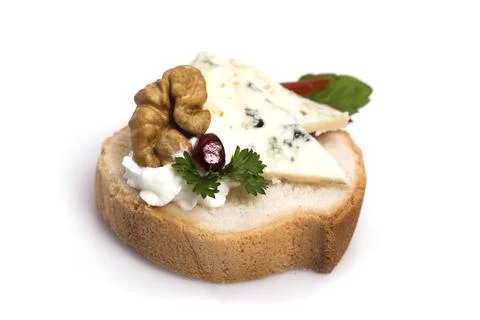 Canapes isolated on white background Stock-Fotos
