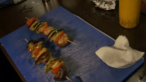 Canapes lie on the board Video stock 77412736