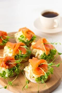 Canapes with red fish Stock Photos