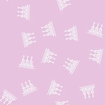 Canapes snack line seamless pattern Stock Illustration