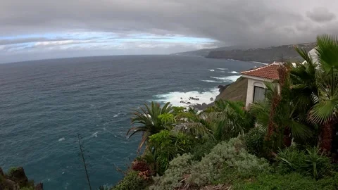Canary Islands, access to the open sea, beach, waves. Video stock 329317465