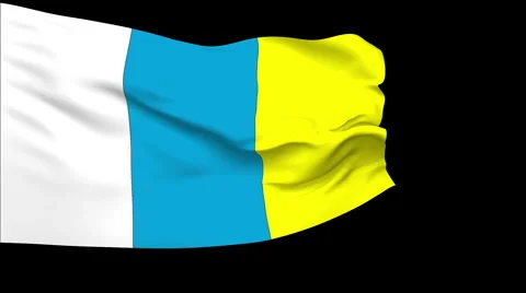 Canary Islands Flag Stock Footage 1055533