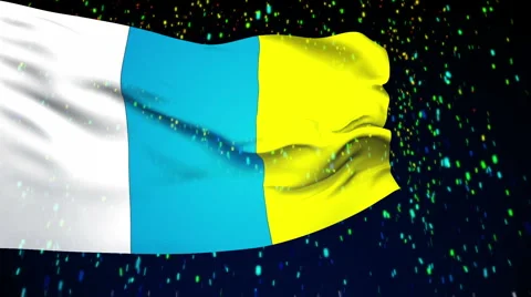 Canary Islands Flag Stock Footage 1055540