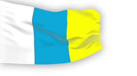 Canary Islands Flag Stock Footage 1055568