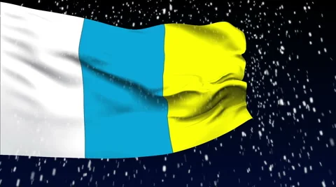 Canary Islands Flag Stock Footage 1055585