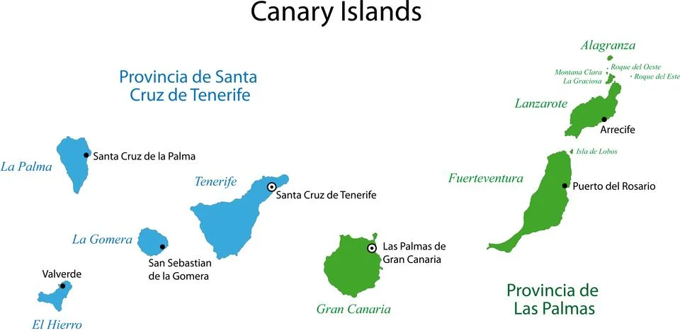 Canary Islands map Stock Illustration
