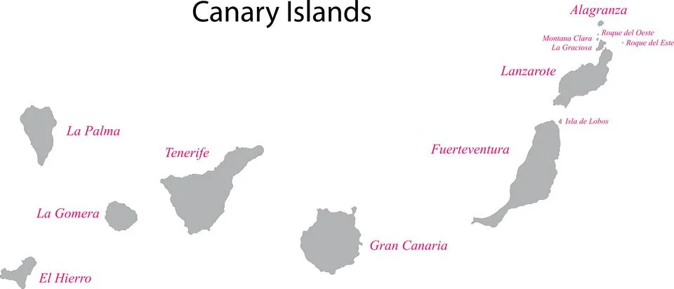 Canary Islands map Stock Illustration