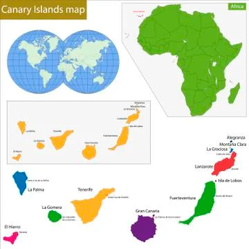 Canary Islands map Stock Illustration