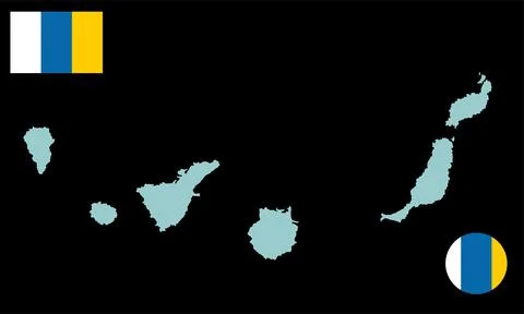 Canary Islands vector map silhouette illustration イラスト素材