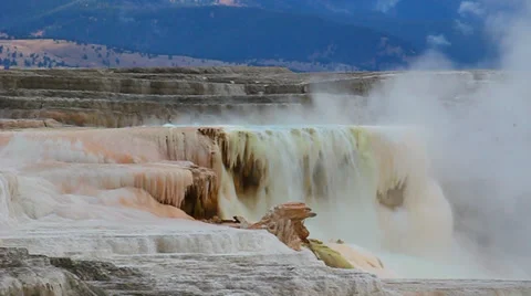 Canary Spring of Yellowstone Video stock 34206654