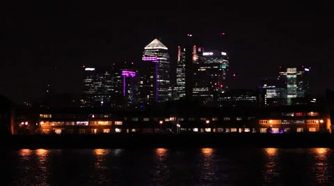Canary Wharf bokeh Stock Footage 45591585
