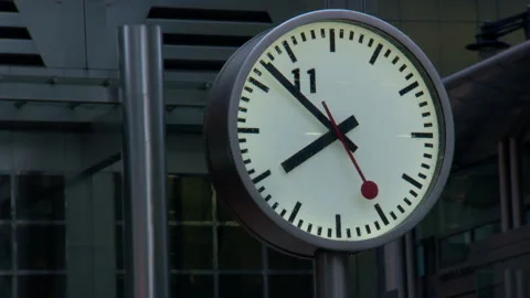 Canary Wharf Clock Stock Footage 279099411