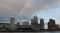 Canary Wharf Colorful Rainbow London Corporate Skyscrapers Office Buildings UK HD Footage