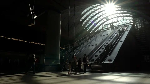 Canary Wharf Escalators Video stock 108248081