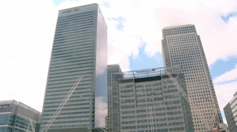 Canary Wharf Financial District London 60I Stock Footage