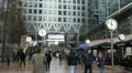 Canary Wharf Offices, Docklands, Business People, Financial Center London, UK HD Footage