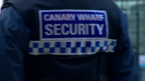Canary Wharf security guard. Stock Footage 279099643