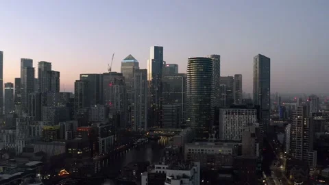 Canary Wharf Sunset Stock Footage 172499166