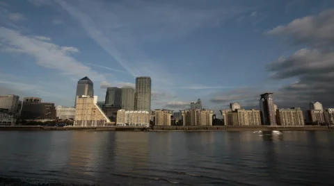 Canary Wharf Time Lapse Stock Footage 5246209