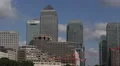Canary Wharf Under Development Area Construction Crane London Skyscrapers Office HD Footage