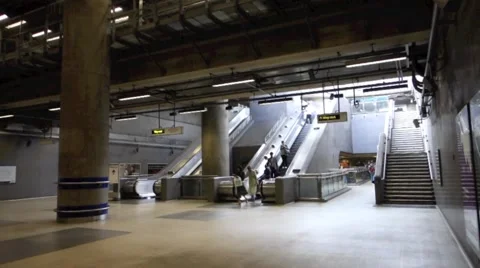 Canary Wharf Underground Station, London Video stock 59309251