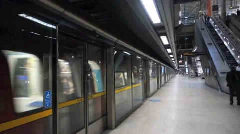 Canary Wharf Underground Station, London Video stock 59309282