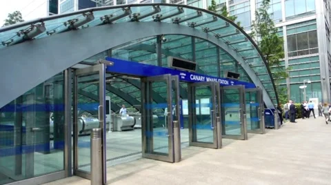 Canary Wharf Underground Station, London Video stock 59309592