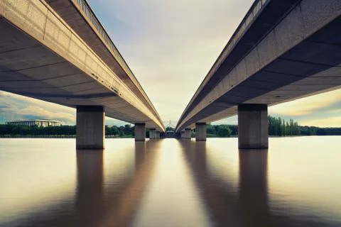 Canberra &amp;  2 Bridges Stock Photos