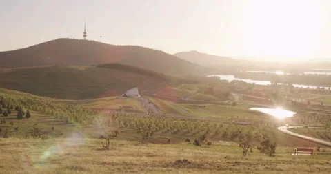Canberra Arboretum Pan Stock Footage 65020232