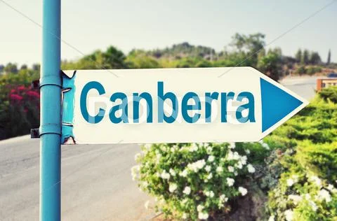 Canberra, Australia Road Sign Stock Photos