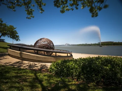 Canberra, Captain Cook Memorial 4K  Stock Footage 101417130