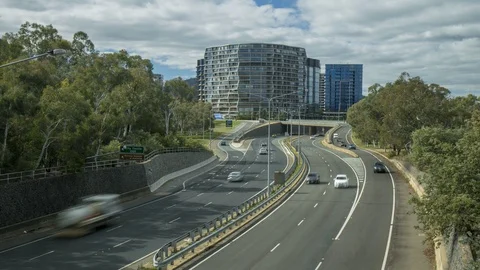 Canberra Cityscape Stock Footage 93427956