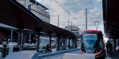 Canberra Light Rail Time Lapse in 4k Stock Footage 122229956