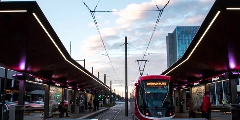 Canberra Light Rail Time Lapse in 4k Stock Footage 122229957