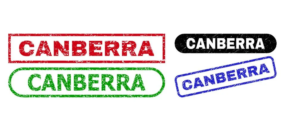 CANBERRA Rectangle Seals Using Rubber Surface Stock Illustration