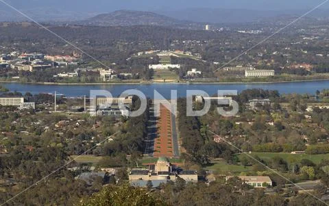 Canberra War Memorial and Parliament House Stock Photos