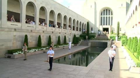 Canberra war memorial ceremony 8 Stock Footage 11139448