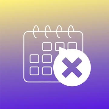 Cancel appointment icon with a calendar, vector Stock Illustration