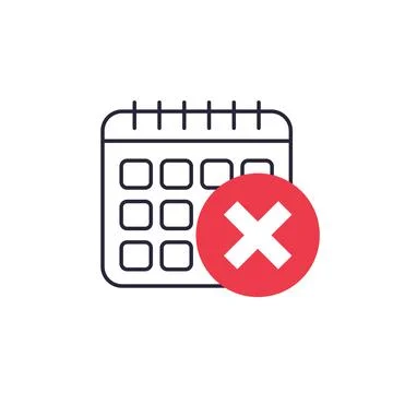 Cancel appointment vector icon with a calendar 스톡 일러스트