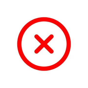 Cancel box line icon isolated on white background. Black flat thin icon on .. Illustrazione stock