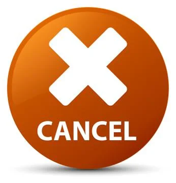 Cancel brown round button Stock Illustration