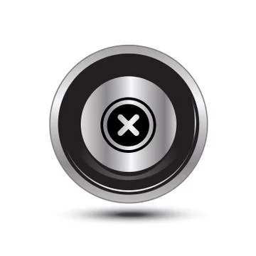 Cancel button aluminum Stock Illustration