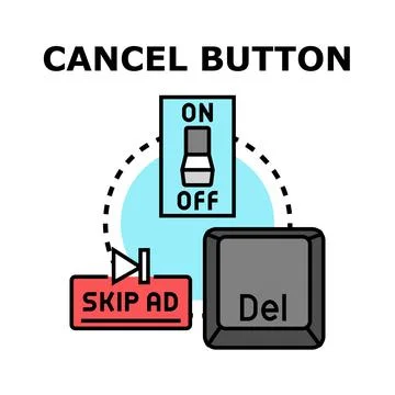 Cancel button and delete key concept illustration Stock Illustration