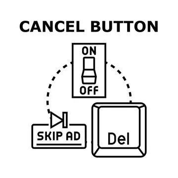 Cancel button and delete key concept illustration Stock Illustration