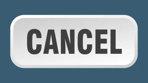 Cancel button. cancel square 3d push button Illustrazione stock