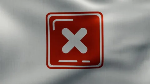 Cancel button on a flag fabric fluttering in the wind Stock Footage 341980050