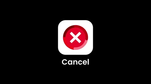 Cancel Button Icon Stock Footage 334463148
