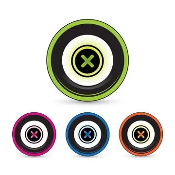 Cancel button icon set Stock Illustration